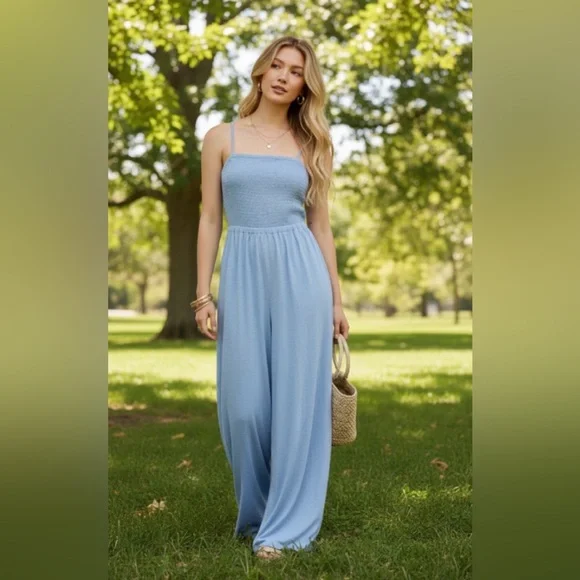 AMERICAN EAGLE Sunchaser Knit Babydoll Jumpsuit - Picture 1 of 5